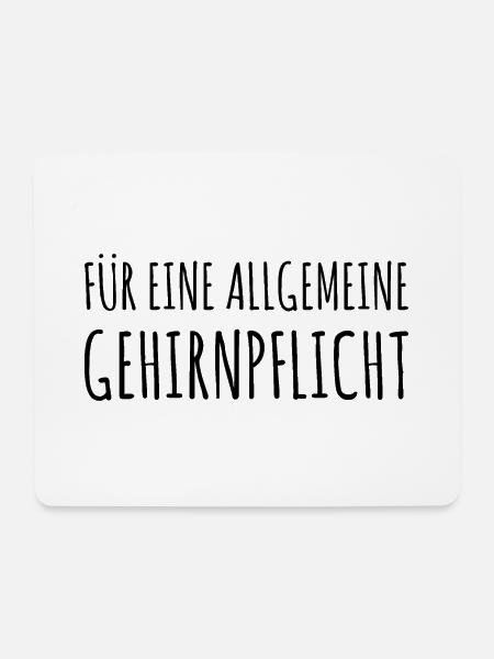 Allgemeine Gehirnpflicht Lustige Geschenkidee - Mousepad (Querformat) - Weiß