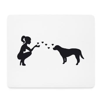 Labrador mit Frau - Mousepad (Querformat) - Weiß - Vorne