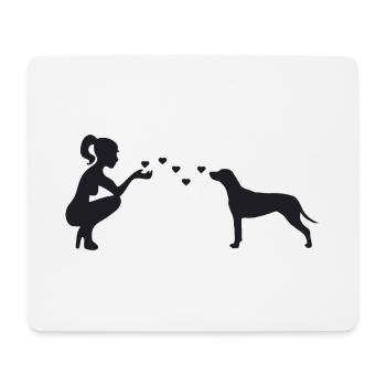 Rhodesian Ridgeback mit Frau - Mousepad (Querformat) - Weiß - Vorne