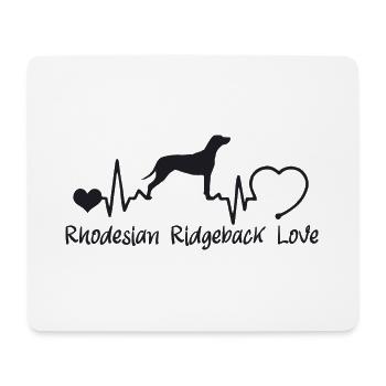 Rhodesian Ridgeback mit Herzschlag - Mousepad (Querformat) - Weiß - Vorne