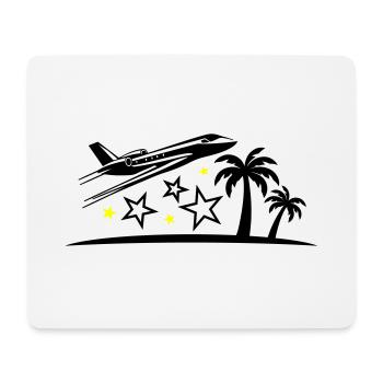 Urlaub Flugzeug Strand - Mousepad (Querformat) - Weiß - Vorne