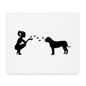 Boerboel mit Frau - Mousepad (Querformat) - Weiß - Vorne