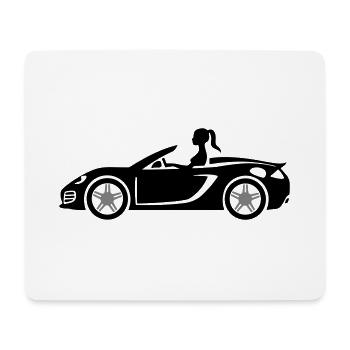 Sports Car Girl Turbo - Mouse Pad (horizontal) - white - Front