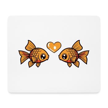 Goldfish Couple Fish Valentine's Day - Mouse Pad (horizontal) - white - Front