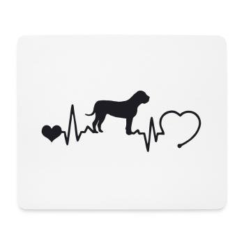 Boerboel mit Herzschlag - Mousepad (Querformat) - Weiß - Vorne