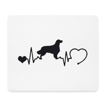 Golden Retriever mit Herzschlag - Mousepad (Querformat) - Weiß - Vorne