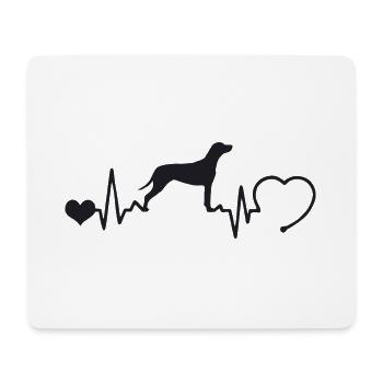 Rhodesian Ridgeback mit Herzschlag - Mousepad (Querformat) - Weiß - Vorne