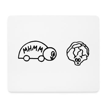 Turtle and lettuce head - Mouse Pad (horizontal) - white - Front