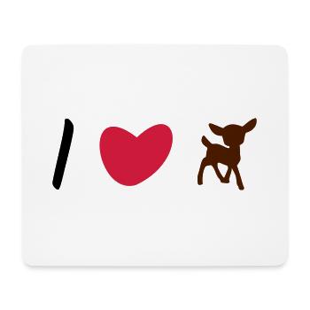 ★ Designfarben änderbar ★ I love Rehkitze - Mousepad (Querformat) - Weiß - Vorne