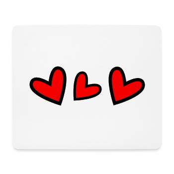 HERZ. HERZ. VALENTINSTAG. LIEBE. LIEBE - Mousepad (Querformat) - Weiß - Vorne