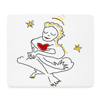 Christ Enfant Yoga Coeur Etoiles - Tapis de souris (format paysage) - blanc - Devant