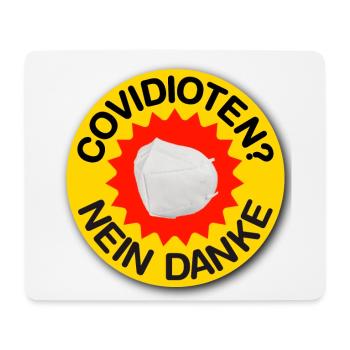 Covidioten für helle Shirts - Mousepad (Querformat) - Weiß - Vorne