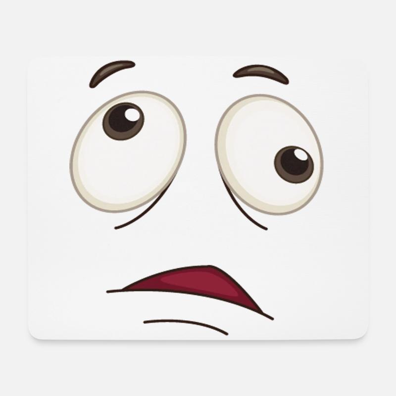 Cartoon Gesicht Comic Cartoon Humor Lächeln - Mousepad (Querformat) - Weiß