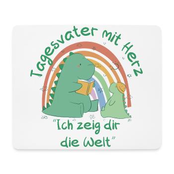 Tagesvater mit Herz - Ich zeig dir die Welt - Mousepad (Querformat) - Weiß - Vorne
