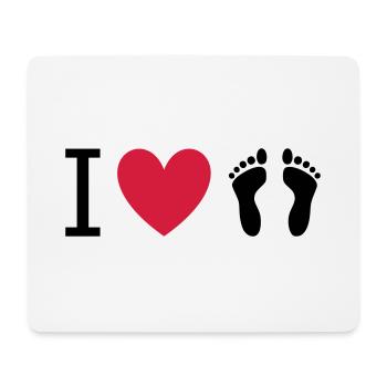 ★ Designfarben änderbar ★ I love Füße - Mousepad (Querformat) - Weiß - Vorne