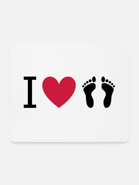 ★ design colors changeable ★ I love feet - Mouse Pad (horizontal) - white