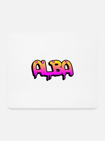 Graffiti name Alba - Mousepad (Querformat) - Weiß