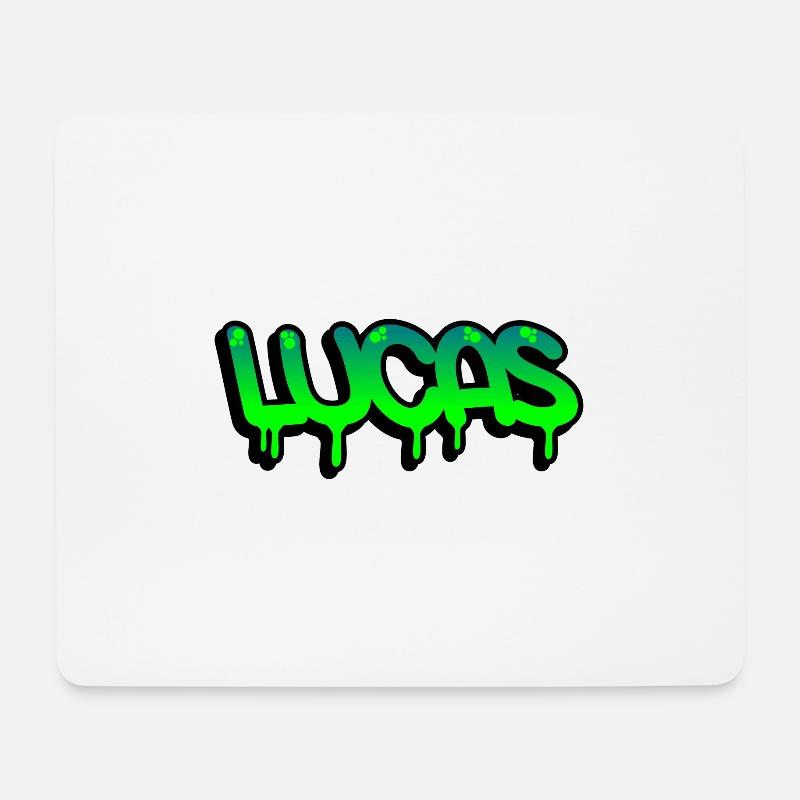 Graffiti-Name Lucas - Mousepad (Querformat) - Weiß