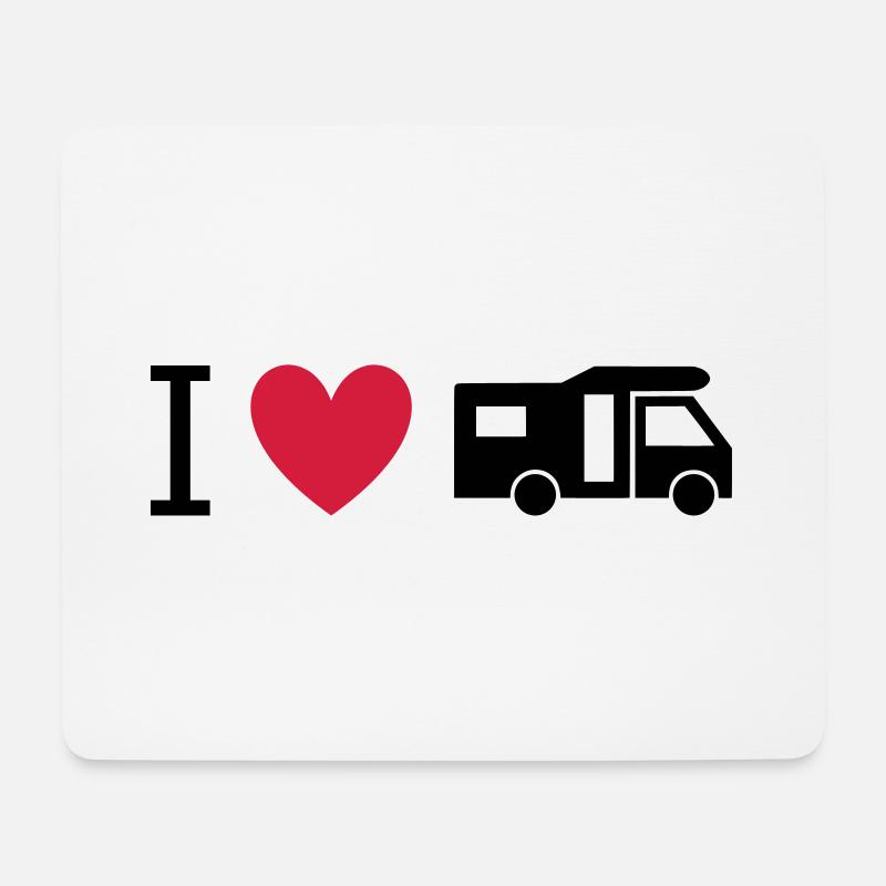 ★ Designfarben änderbar ★ Ich liebe Wohnmobile - Mousepad (Querformat) - Weiß