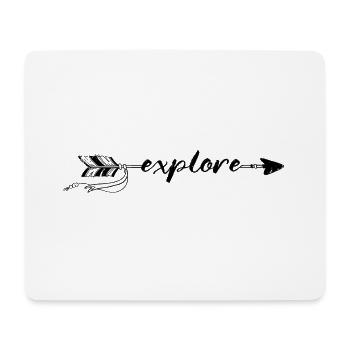 explore Schriftzug Boho Style Reise Spruch Sprüche - Mousepad (Querformat) - Weiß - Vorne