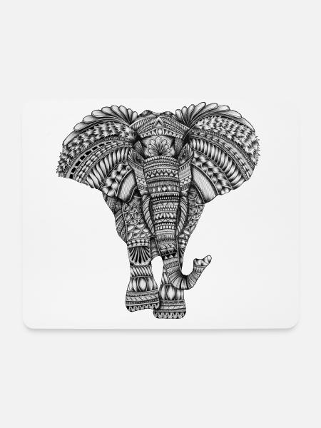 Elefant - Mousepad (Querformat) - Weiß
