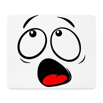 Funny face amazed - Mouse Pad (horizontal) - white - Front