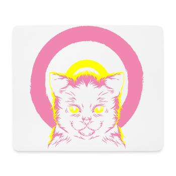 Katzensilhouette | Farben änderbar - Mousepad (Querformat) - Weiß - Vorne