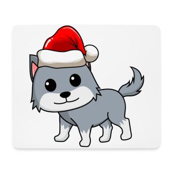 Wolf Comic Weihnachten - Mousepad (Querformat) - Weiß - Vorne