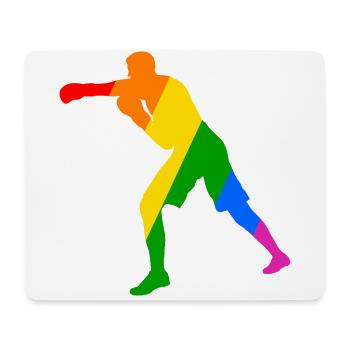 Boxer in the rainbow - Mouse Pad (horizontal) - white - Front