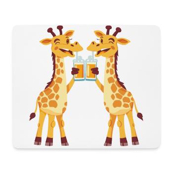 Girafe Bande Dessinée Animal Bière Drôle Alcool - Tapis de souris (format paysage) - blanc - Devant