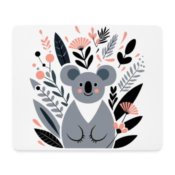 Koala mit Blumen - Mousepad (Querformat) - Weiß - Vorne