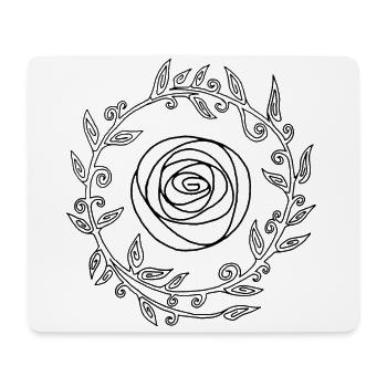 Black Crowned Flower - Mouse Pad (horizontal) - white - Front