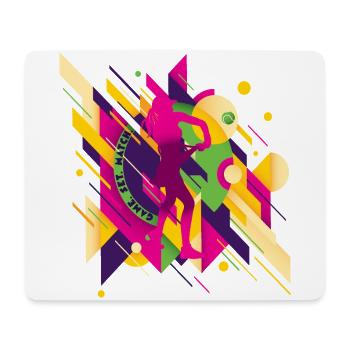 Buntes Tennis trifft Abstrakte Kunst 🎾 Sport - Mousepad (Querformat) - Weiß - Vorne