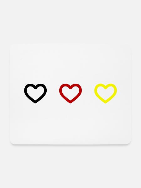 Herzen Deutschland - Mousepad (Querformat) - Weiß