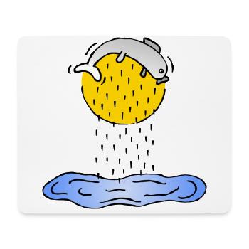 Fish jump water water drops sunset - Mouse Pad (horizontal) - white - Front