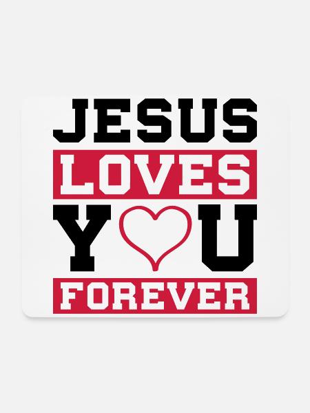 Jesus liebt dich herz - Mousepad (Querformat) - Weiß