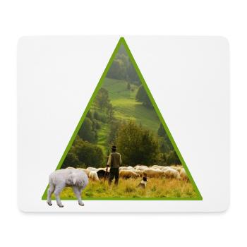 sheep with shepherd - Mouse Pad (horizontal) - white - Front