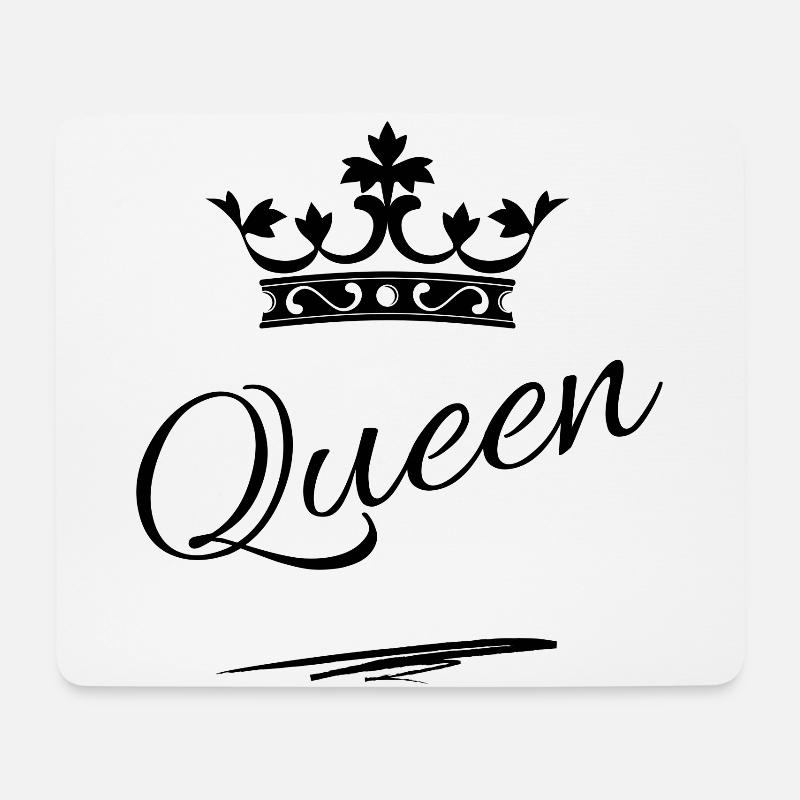 Couronne avec lettrage Queen-black - Tapis de souris (format paysage) - blanc