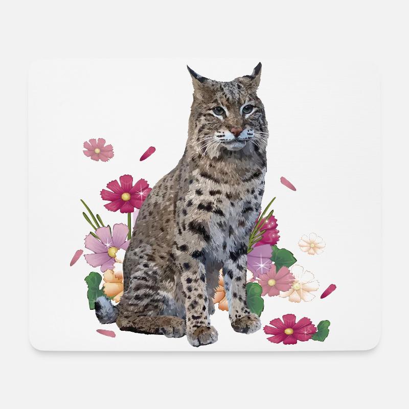 Luchs - Mousepad (Querformat) - Weiß
