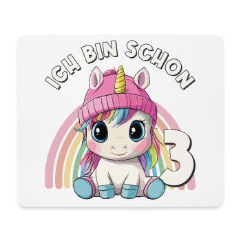 3. Geburtstag Einhorn Regenbogen Süß Niedlich - Mousepad (Querformat) - Weiß - Vorne
