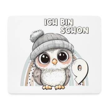9. Geburtstag Eule Regenbogen Süß Niedlich - Mousepad (Querformat) - Weiß - Vorne