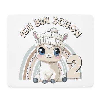 2. Geburtstag Alpaka Lama Regenbogen Süß Niedlich - Mousepad (Querformat) - Weiß - Vorne