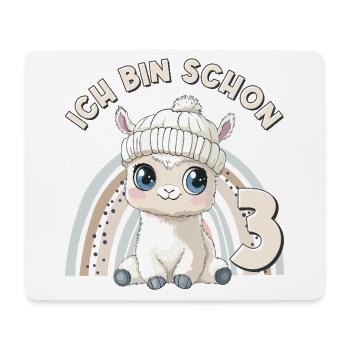 3. Geburtstag Alpaka Lama Regenbogen Süß Niedlich - Mousepad (Querformat) - Weiß - Vorne