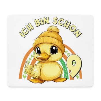 9. Geburtstag Ente Regenbogen Süß Niedlich - Mousepad (Querformat) - Weiß - Vorne