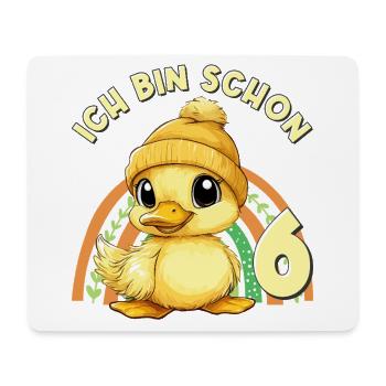 6. Geburtstag Ente Regenbogen Süß Niedlich - Mousepad (Querformat) - Weiß - Vorne