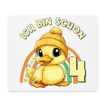 4. Geburtstag Ente Regenbogen Süß Niedlich - Mousepad (Querformat) - Weiß - Vorne