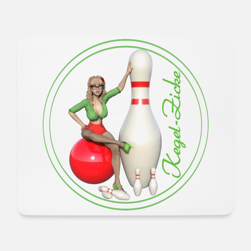Kegel-Zicke - Mousepad (Querformat) - Weiß