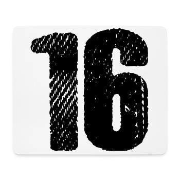 16 number jersey - Mouse Pad (horizontal) - white - Front