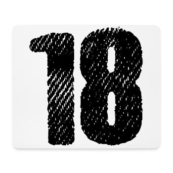 18 Zahl Trikot - Mousepad (Querformat) - Weiß - Vorne