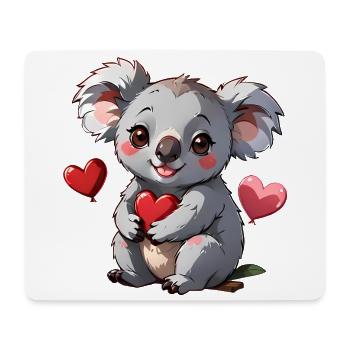 Verschenke diesen süßen Koala zum Valentinstag - Mousepad (Querformat) - Weiß - Vorne